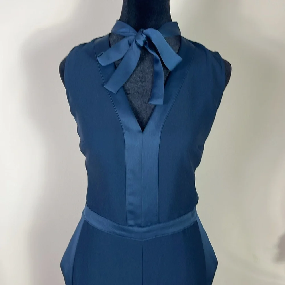 Banana Republic Navy Blue TIE-NECK TUXEDO JUMPSUIT - Picture 4 of 8